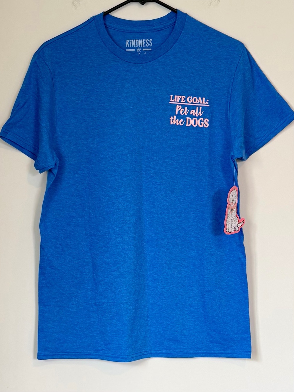 NWT Blue 'Life Goal: Pet all the Dogs' Tee - Size: Medium